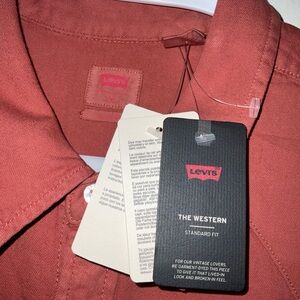 LEVI’S THE WESTERN PEARL SNAP TERRACOTTA 100% COTTON DENIM SHIRT SIZE 2XL NWT